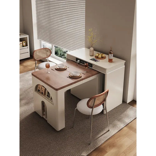 3-in-1 Extendable Island Table & Solid Wood Sideboard — detail view 01