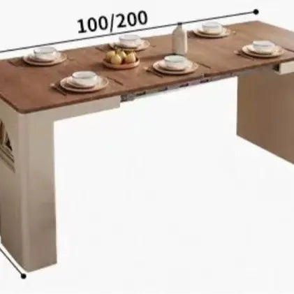 3-in-1 Extendable Island Table & Solid Wood Sideboard — detail view 05