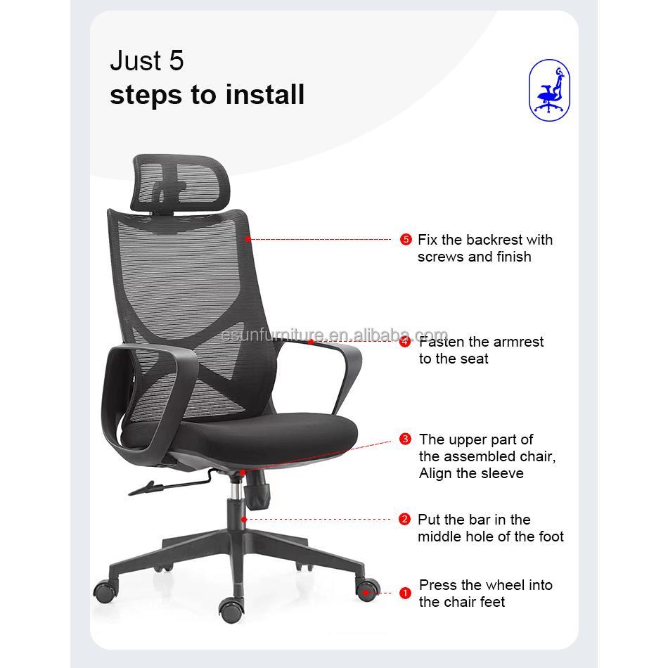A911 Ergonomic High-Back Mesh Office Chair — detail view 05