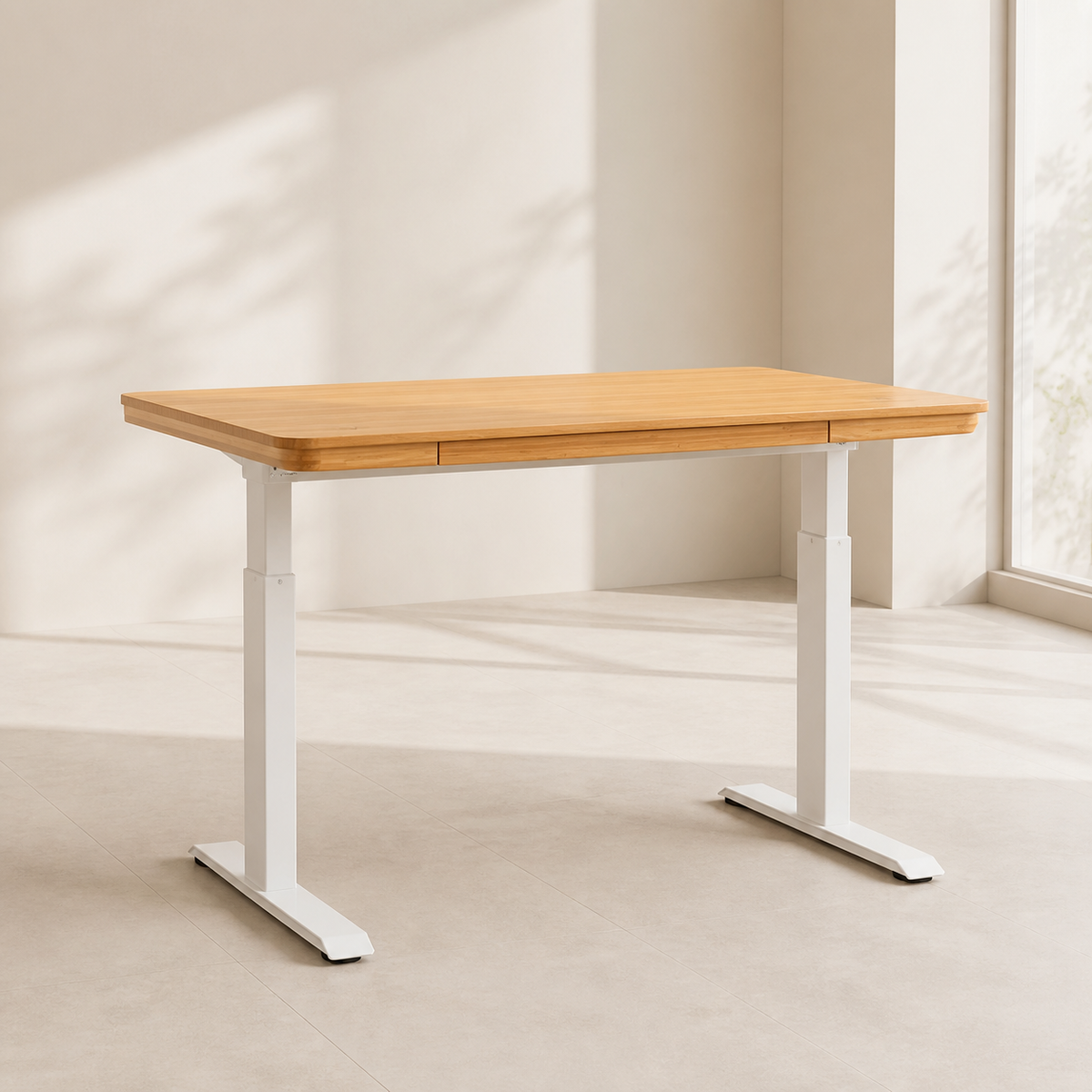 Bamboo-Top Electric Height-Adjustable Desk