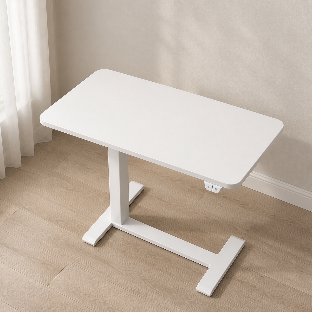 Battery-Powered Height-Adjustable Bedside Desk