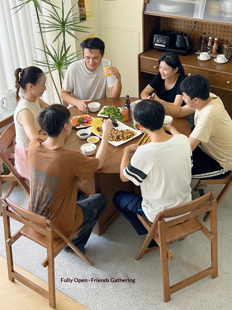 Compact Solid Wood Round Dining Table — detail view 02