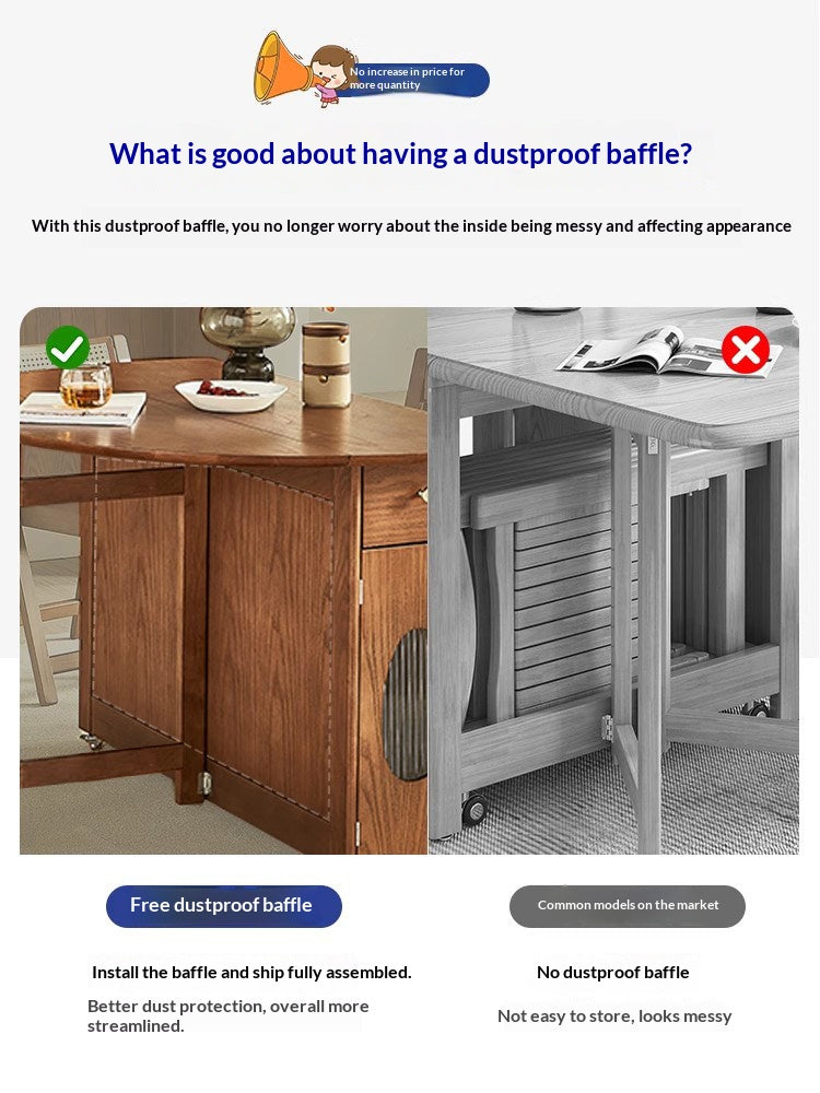 Compact Solid Wood Round Dining Table — detail view 03