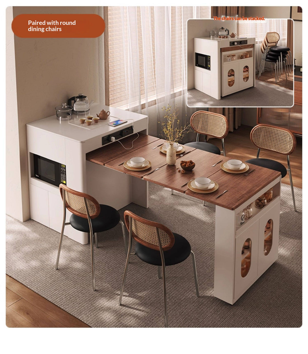 Convertible Dining Sideboard, Island Counter & Table — detail view 02