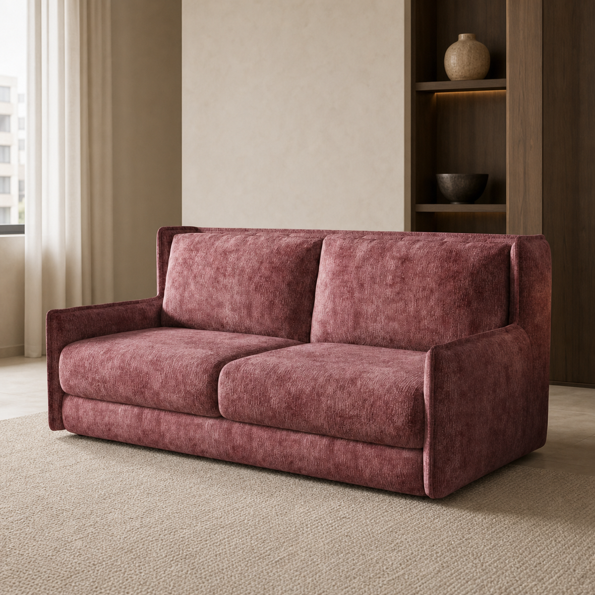 Custom Fold-Out Sofa Bed With Mattress