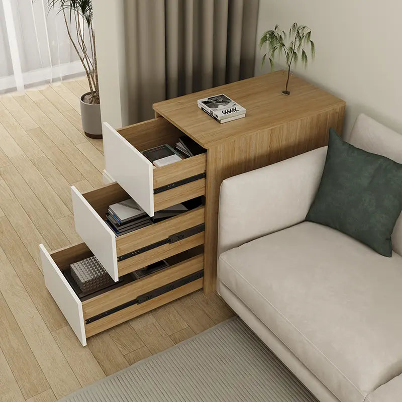 Custom Sliding Narrow Sideboard & Pull-Out Desk — detail view 03