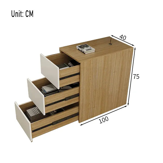 Custom Sliding Narrow Sideboard & Pull-Out Desk — detail view 04