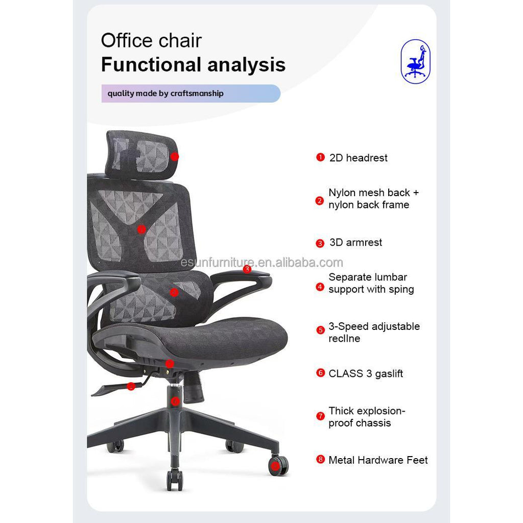Ergonomic Mesh Swivel Task & Meeting Chair — detail view 04