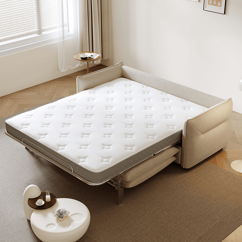 Foldable Fabric Sofa Bed With Mattress — detail view 01