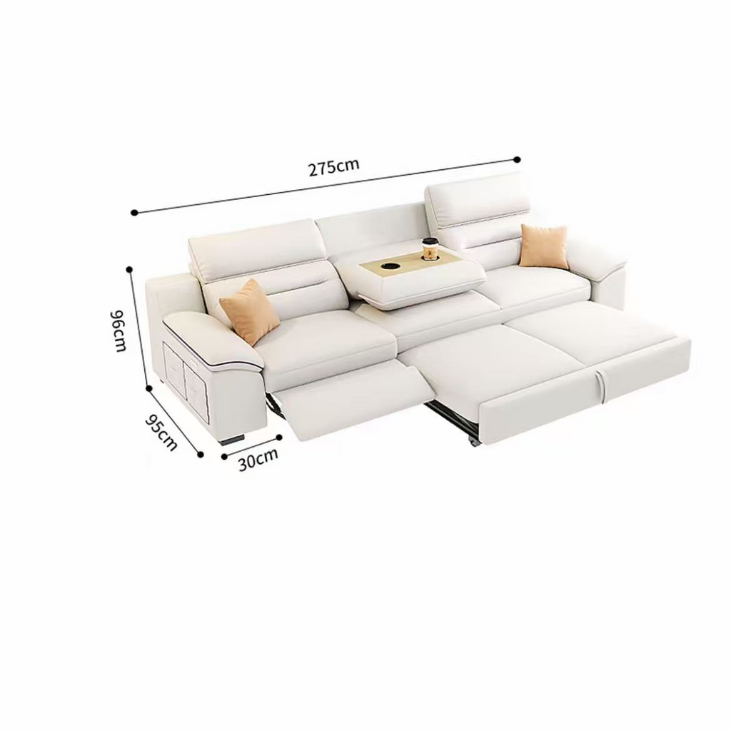 Genuine Leather Electric Storage Sofa Bed — detail view 06