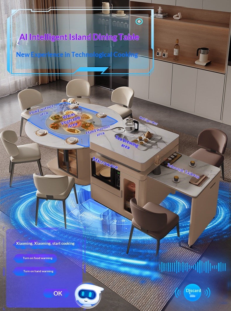 Island Dining Table With Induction Cooktop — detail view 01