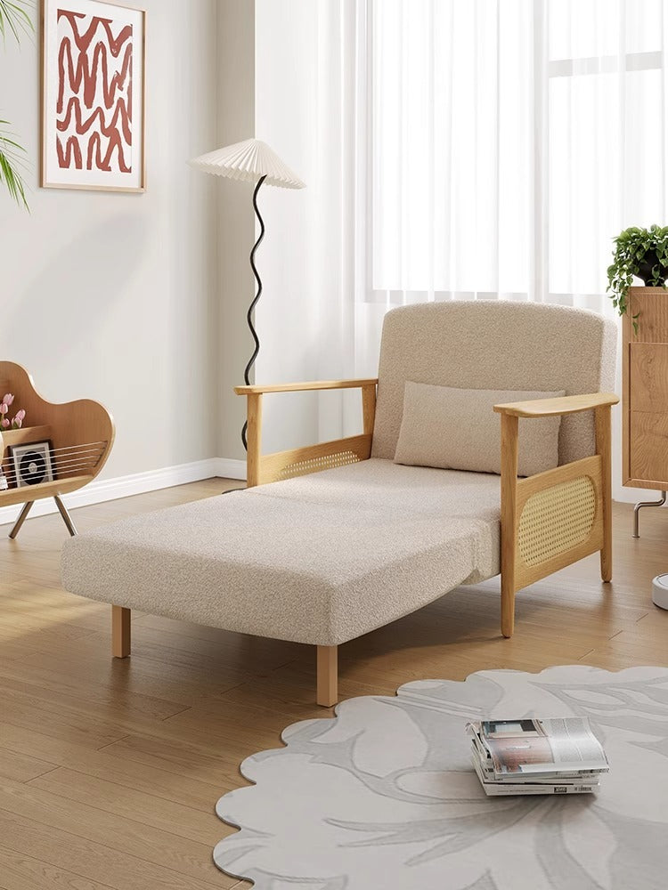 Japanese-Style Solid Wood Sliding Sofa Bed — detail view 02