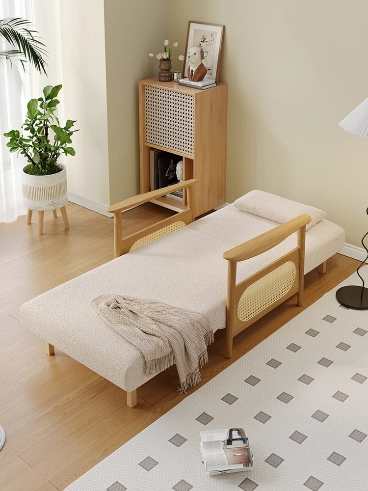 Japanese-Style Solid Wood Sliding Sofa Bed — detail view 03