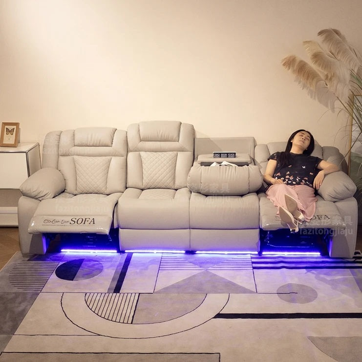 Leather Space-Capsule Recliner Sofa — detail view 02