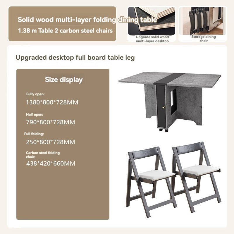 Nordic Extendable Folding Dining Table for Small Spaces — detail view 05