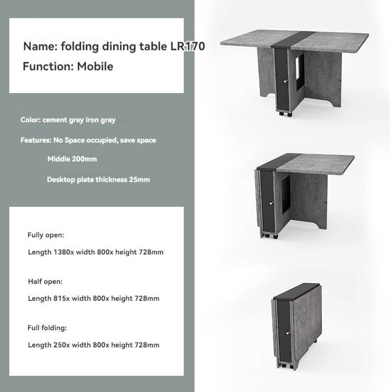 Nordic Extendable Folding Dining Table for Small Spaces — detail view 07