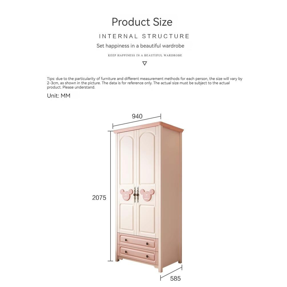 Pink Kids’ Wardrobe With 2- to 5-Door Options — detail view 05