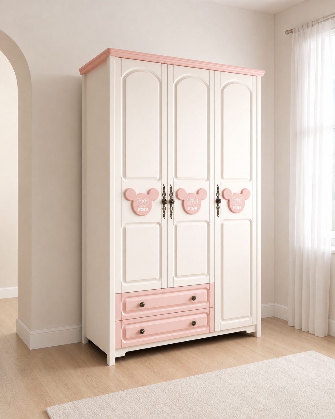 Pink Kids’ Wardrobe With 2- to 5-Door Options