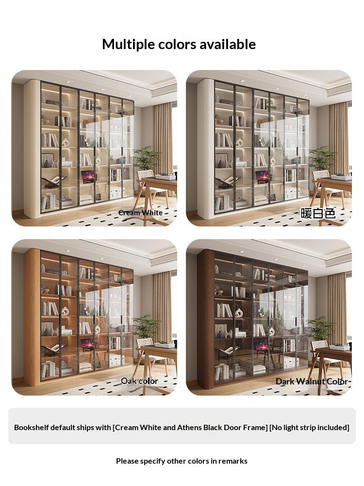 Solid Oak Curved-Glass Bookcase & Display Cabinet — detail view 03