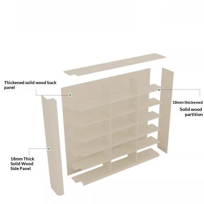 Solid Oak Curved-Glass Bookcase & Display Cabinet — detail view 04