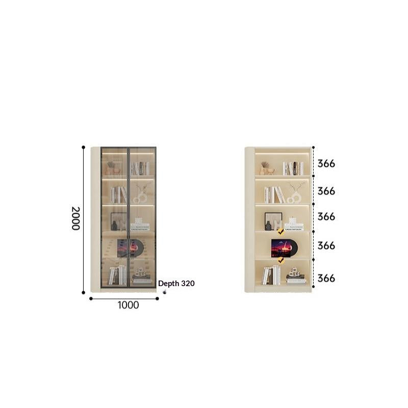 Solid Oak Curved-Glass Bookcase & Display Cabinet — detail view 06