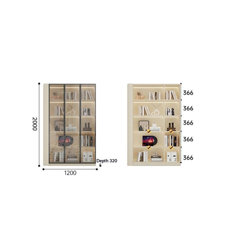 Solid Oak Curved-Glass Bookcase & Display Cabinet — detail view 07