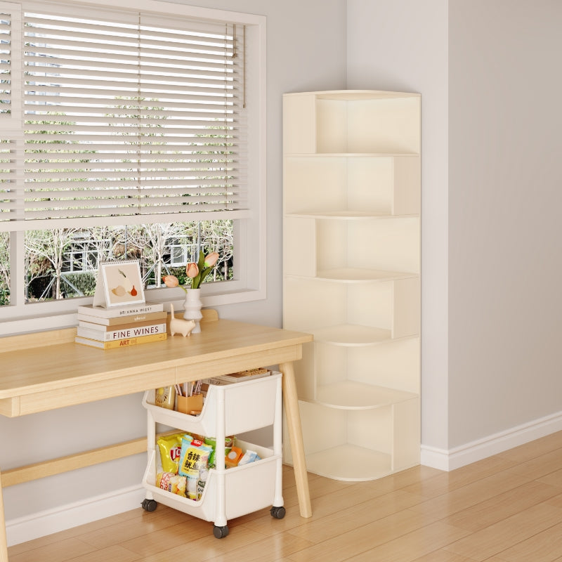 Solid Wood Corner Bookcase & Floor Storage Shelf — detail view 04