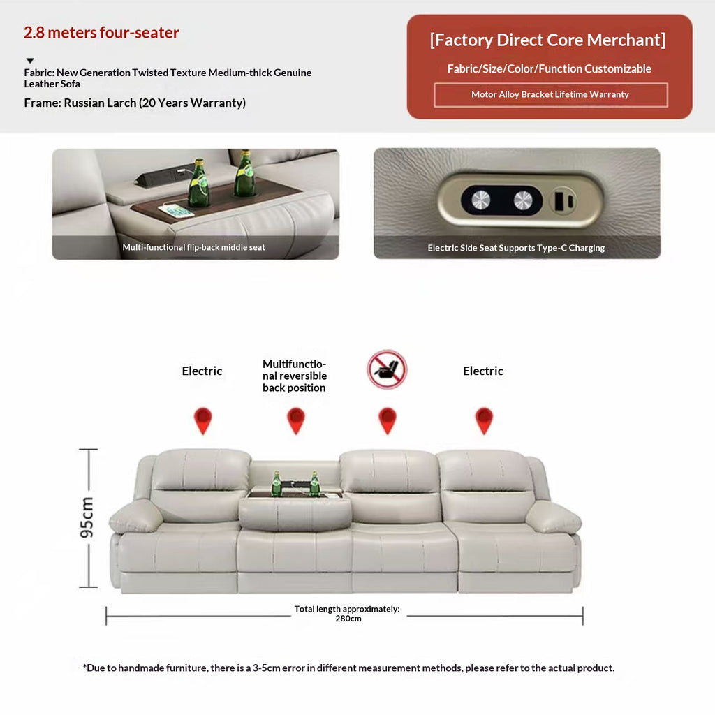 Wall-Hugger Power Recliner Sofa With USB, 1–4 Seater — detail view 07
